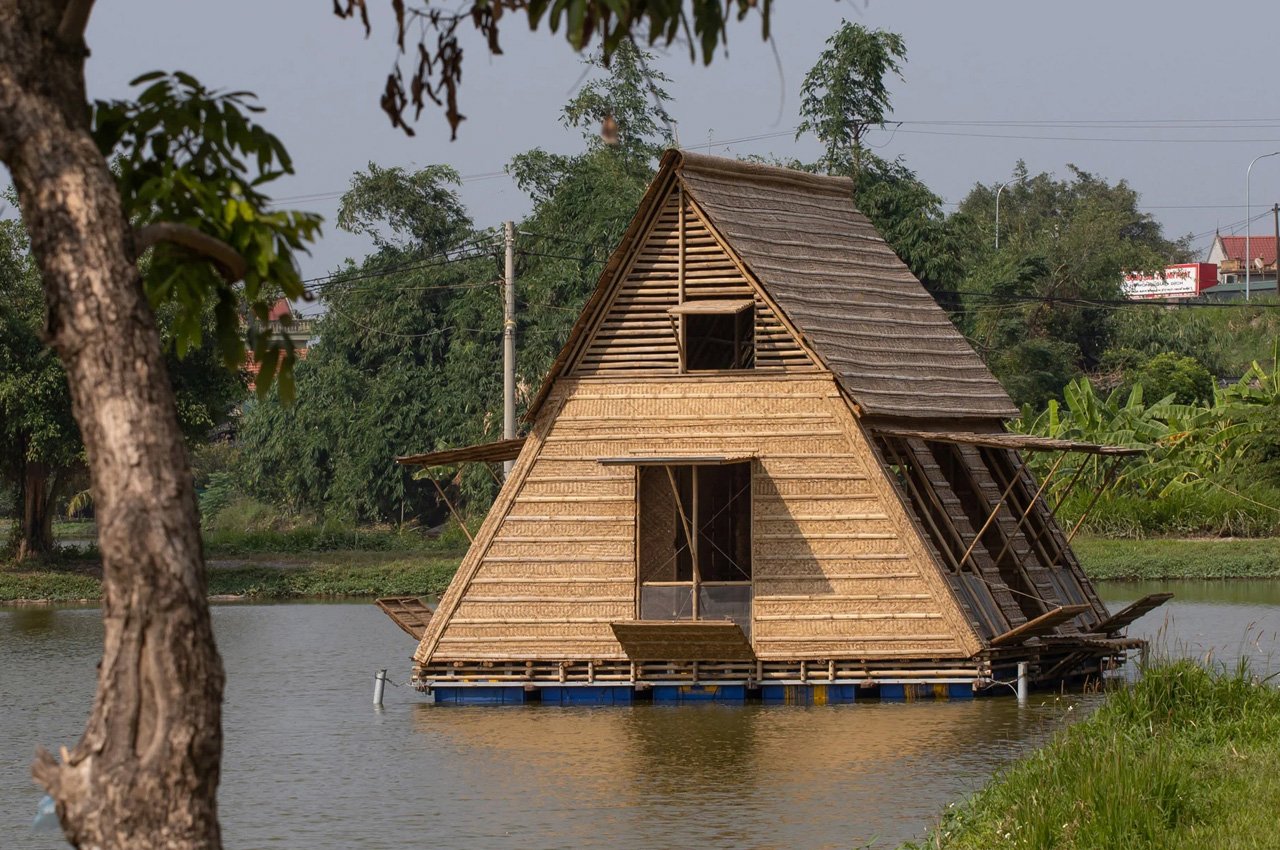 Floating Bamboo House is designed to withstand rising sea levels in Vietnam - Yanko Design